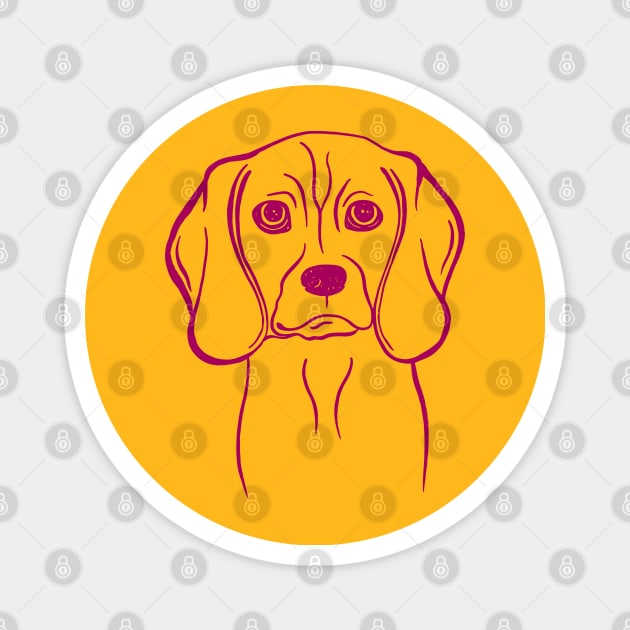 Beagle (Marigold and Burgundy) Magnet by illucalliart